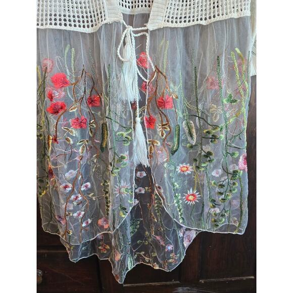 Boho floral mesh cardiagan XL - Picture 2 of 8